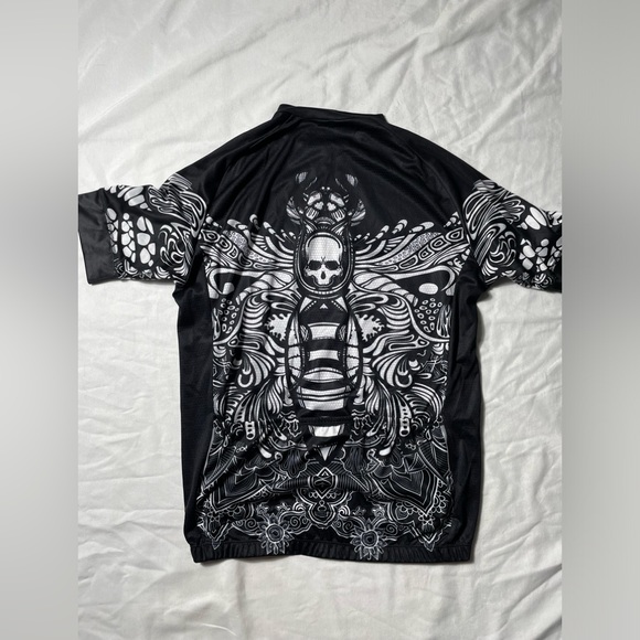 4UClycling Skull Bicycle Full zip Jersey Top Men’s size XL - Picture 2 of 5